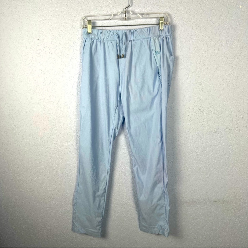 Burberry Women’s Lightweight Blue Cotton Drawstring Pants Size Medium